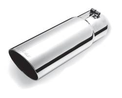Gibson Performance Exhaust - 3.5in Inlet.x 4in. Outlet x 12in Length, Stainless Single Wall Angle Exhaust Tip #500380