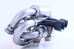 Gibson Performance Exhaust - 2025 Can-Am Maverick R Turbo E-Valve, 4 Seat, Black Ceramic Stainless Steel Dual Tip  Exhaust #98062