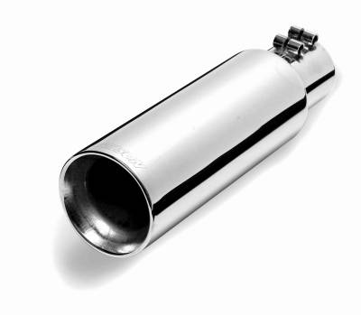 Gibson Performance Exhaust - 3.0in Inlet.x 3.5in. Outlet x 12in Length, Stainless Double Walled Angle Exhaust Tip #500427