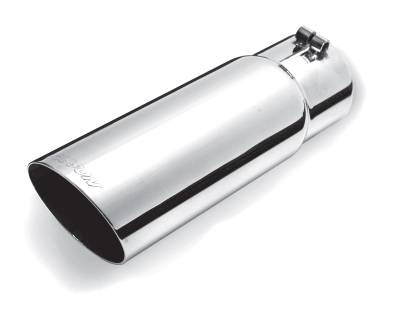 Gibson Performance Exhaust - 2.25-in Inlet. x 4-in. Outlet x 12-in. Length, Stainless Single Round Wall Angle Exhaust Tip #500553