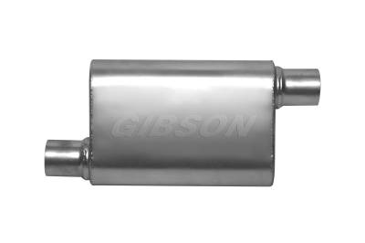 Gibson Performance Exhaust - CFT Superflow Offset/Offset Oval Muffler, Stainless #55130S