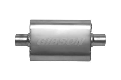 Gibson Performance Exhaust - CFT Superflow 2.5" Center/2.5" Center 18" Oval Muffler, Stainless #55152S