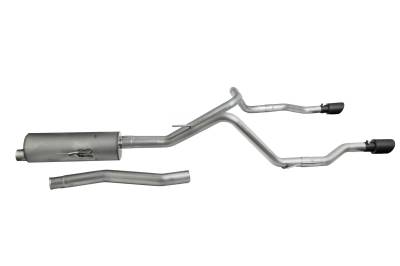 Gibson Performance Exhaust - 20-25 Jeep Gladiator 3.6L, Black Elite Dual Split, Cat-Back Performance Exhaust #617410B
