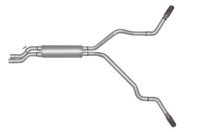 Gibson Performance Exhaust - 01-06 Silverado / Sierra 2500HD / 3500HD 6.0L-8.1L Pickup, Dual Extreme, Stainless Cat-Back Performance Exhaust #65009