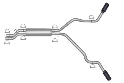 Gibson Performance Exhaust - 01-06  Silverado/Sierra 2500HD / 3500HD Pickup 6.0L- 8.1L, Black Elite Dual Extreme, Cat-Back Performance Exhaust #65009B