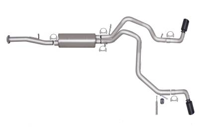 Gibson Performance Exhaust - 07-14 Suburban,Yukon XL , Avalanche 1500 5.3L,/ 07-10 Avalanche 6.0L, Black Elite Dual Extreme, Cat-Back Performance Exhaust #65572B