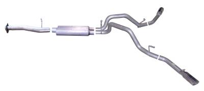 Gibson Performance Exhaust - 07-09 Silverado/Sierra  4.8L-5.3L 1500 Pickup, Dual Extreme, Stainless Cat-Back Performance Exhaust #65635