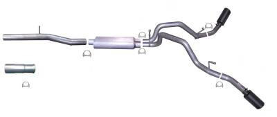 Gibson Performance Exhaust - 10-13  Silverado/ Sierra 1500 Pickup 4.8L-5.3L-6.0L,  Black Elite Dual Extreme, Cat-Back Performance Exhaust #65637B