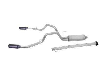 Gibson Performance Exhaust - 11-19 Silverado/Sierra 2500HD/3500HD 6.0L Pickup, Black Elite Dual Split, Cat-Back Performance Exhaust #65648B
