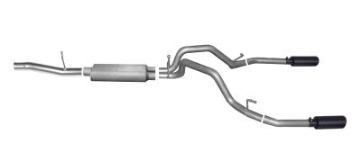 Gibson Performance Exhaust - 11-19  Silverado/Sierra 2500HD/3500HD 6.0L Pickup, Black Elite Dual Split, Cat-Back Performance Exhaust #65651B
