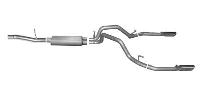 Gibson Performance Exhaust - 10-18 Silverado/Sierra 1500 4.8L-5.3L Pickup, Dual Split, Stainless Cat-Back Performance Exhaust #65654