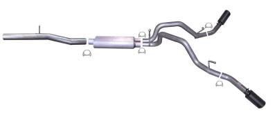 Gibson Performance Exhaust - 14-18  Silverado/ Sierra 1500 Pickup 6.2L ,Black Elite Dual Extreme, Cat-Back Performance Exhaust #65665B