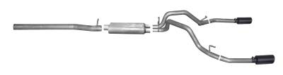 Gibson Performance Exhaust - 14-18 Silverado/Sierra 1500 Pickup 6.2L, Black Elite Dual Split, Cat-Back Performance Exhaust #65673B