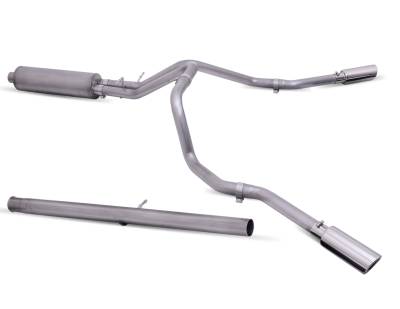 Gibson Performance Exhaust - 20-25 Silverado, Sierra 2500HD/3500HD 6.6L Gas, Dual Extreme, Stainless Cat-Back Performance Exhaust #65714