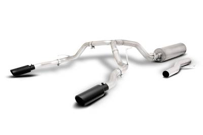 Gibson Performance Exhaust - 21-25 Yukon Denali, Tahoe 6.2L, Black Elite Dual Split, Cat-Back Performance Exhaust #65715B