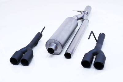 Gibson Performance Exhaust - 24-25 Chevy, GM 6.2L 1500 Pickup, "Active Exhaust" Black Elite Dual Split, Cat-Back Performance Exhaust #65718B