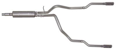 Gibson Performance Exhaust - 98-01 Ram 1500 5.9L Pickup, Dual Split, Stainless Cat-Back Performance Exhaust #66501