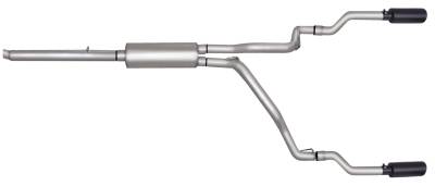 Gibson Performance Exhaust - 05- 11 Dakota Pickup 4.7L,Black Elite Dual Split, Cat-Back Performance Exhaust #66539B
