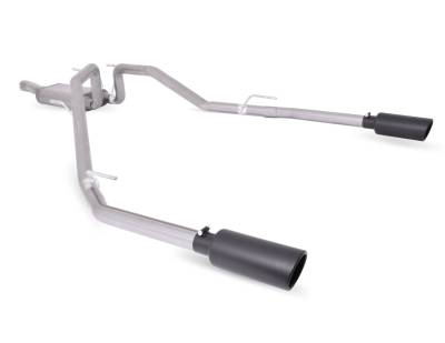 Gibson Performance Exhaust - 14-18 Ram 1500 Pickup 3.0L, Black Elite Dual Split, Cat-Back Performance Exhaust #66569B
