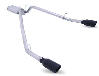 Gibson Performance Exhaust - 19-24 Ram 1500 5.7L Pickup, Black Elite Dual Split, Cat-Back Performance Exhaust #66570B