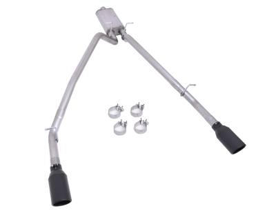 Gibson Performance Exhaust - 2025 Ram 1500 3.0L I6 DOHC Pickup, Black Elite Dual Split, Cat-Back Performance Exhaust #66573B