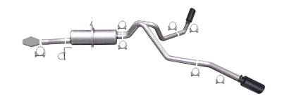 Gibson Performance Exhaust - 99-04 Ford F350/F250 Super Duty Pickup 6.8L, Black Elite Dual Extreme, Cat-Back Performance Exhaust #69004B
