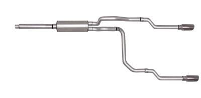 Gibson Performance Exhaust - 87-96 Ford F150 4.9L-5.0L Pickup, Dual Split, Stainless Cat-Back Performance Exhaust #69501