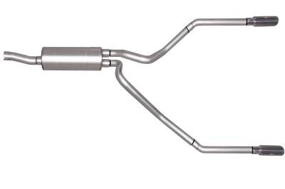 Gibson Performance Exhaust - 99-04 Ford F250/F350 Super Duty 6.8L Pickup, Dual Split, Stainless Cat-Back Performance Exhaust #69505