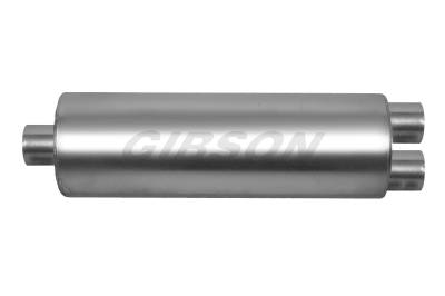 Gibson Performance Exhaust - SFT Superflow Center/Dual Round Muffler, Aluminized #758219