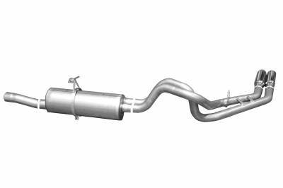 Gibson Performance Exhaust - 99-04 Ford F250/F350 Super Duty 5.4L.-6.8L Pickup, Dual Sport, Aluminized Cat-Back Performance Exhaust #9100