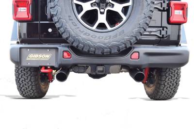 Gibson Performance Exhaust - 18-25 Jeep Wrangler 3.6L, Black Elite Dual Split, Cat-Back Performance Exhaust #617307-B
