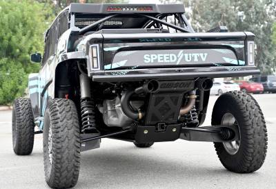 Gibson Performance Exhaust - 22-24 Speed UTV 1000, Black Ceramic Stainless Steel Dual Tip Exhaust #92010