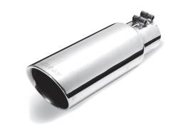 2.5in. Inlet x 4in. Outlet x 8in Length, Stainless Double Walled Angle Exhaust Tip #500417