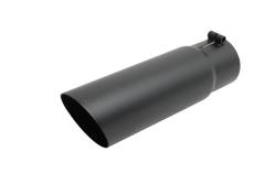 2.75in Inlet.x 4in. Outlet x 12in Length, Black Ceramic Single Wall Angle Exhaust Tip #500638-B