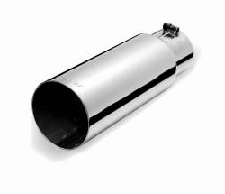3.0in Inlet.x 4in. Outlet x 12in Length, Stainless Rolled Edge Angle Exhaust Tip #500641