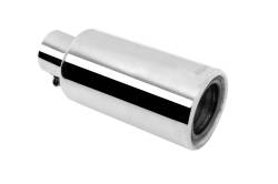 Gibson Performance Exhaust - Stainless Rolled Edge Angle Muffler Quiet Tip 4 in. Outlet, 2.25 in. inlet, L-12 in. Clamp On #500659 - Image 2