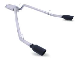 Gibson Performance Exhaust - 19-24 Ram 1500 5.7L Pickup, Black Elite Dual Split, Cat-Back Performance Exhaust #66570B - Image 1