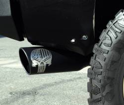 Gibson Performance Exhaust - 07-09 Silverado/ Sierra 1500 4.8L-5.3L Pickup, Patriot Skull Single Stainless Cat-Back Performance Exhaust #76-0004 - Image 2